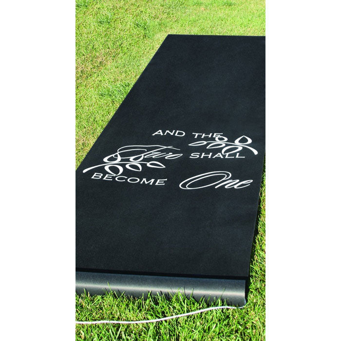Two Become One Black Wedding Aisle Runner