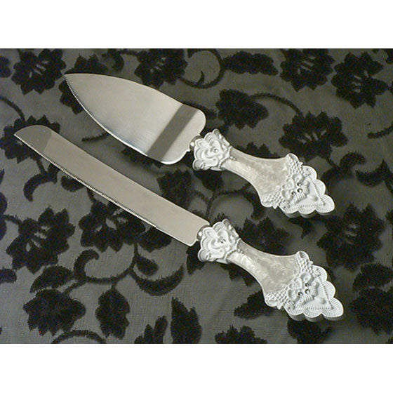 Eleganza Lace Wedding Cake Serving Set
