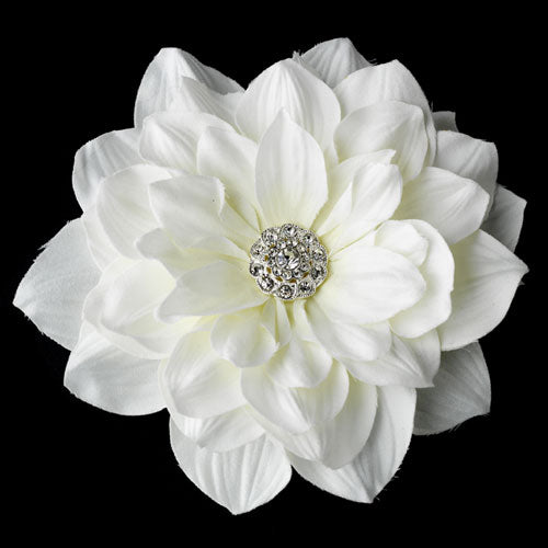 Elegant Rhinestone Jeweled Royal Gerber Flower Hair Clip