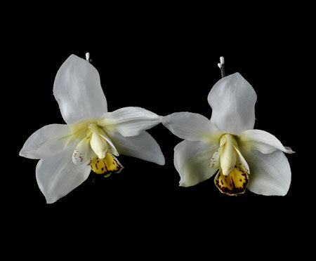 White Orchid Flower Bridal Hair Pin